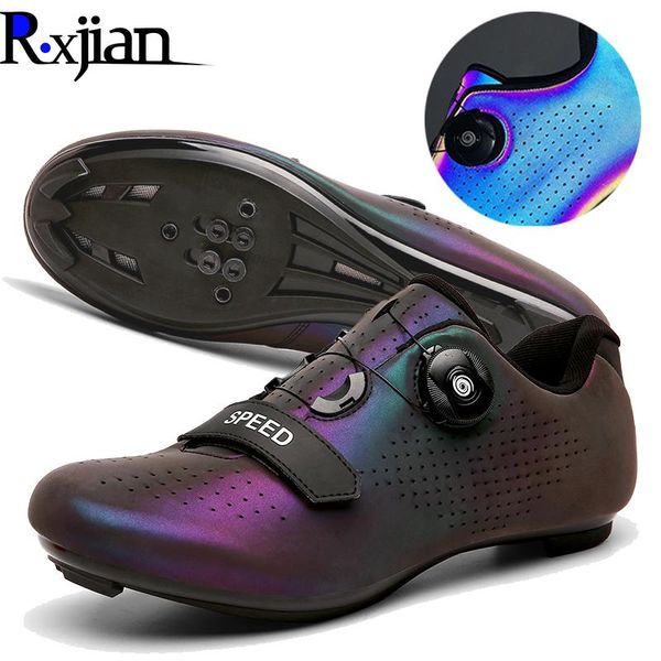 trend color cycling shoes mountain road rubber sole non-slip wear-resistant breathable size: 36-48 footwear, Black